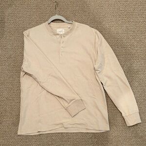 Billy Reid Beige Long Sleeve Henley size L